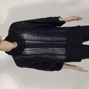A.n.a. Large Black Knit bat wing cowl neck sweater